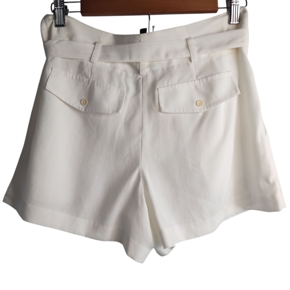 BCBGmaxAzria Women's White High Waisted Shorts Sz 0 NWT Orig $98 - Picture 4 of 10
